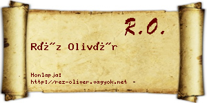 Réz Olivér névjegykártya